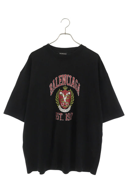 BALENCIAGA College Logo T-Shirt Black Size L