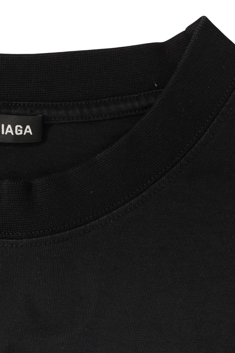 BALENCIAGA College Logo T-Shirt Black Size L