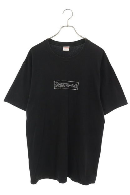 SUPREME Kaws Chalk Box Logo T-Shirt Black Cotton Size L