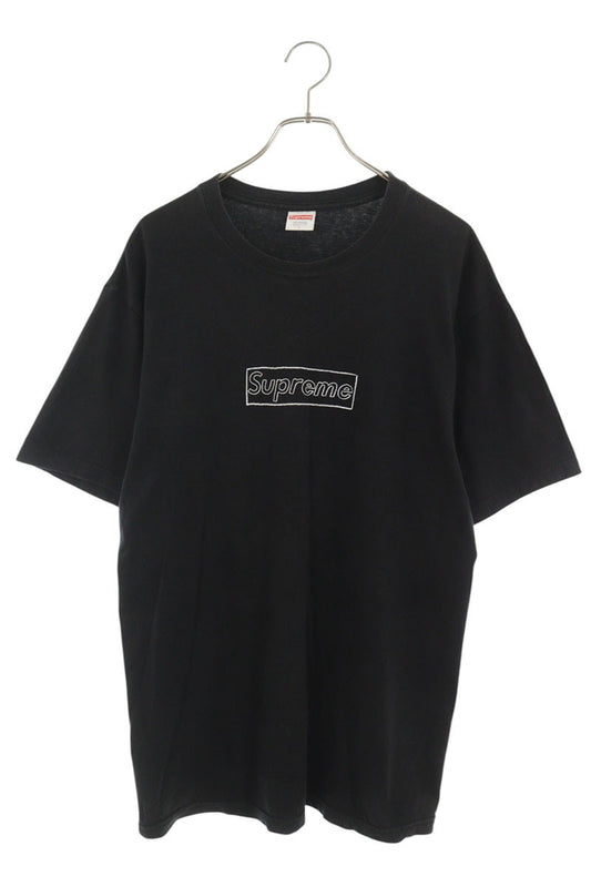 SUPREME Kaws Chalk Box Logo T-Shirt Black Cotton Size L