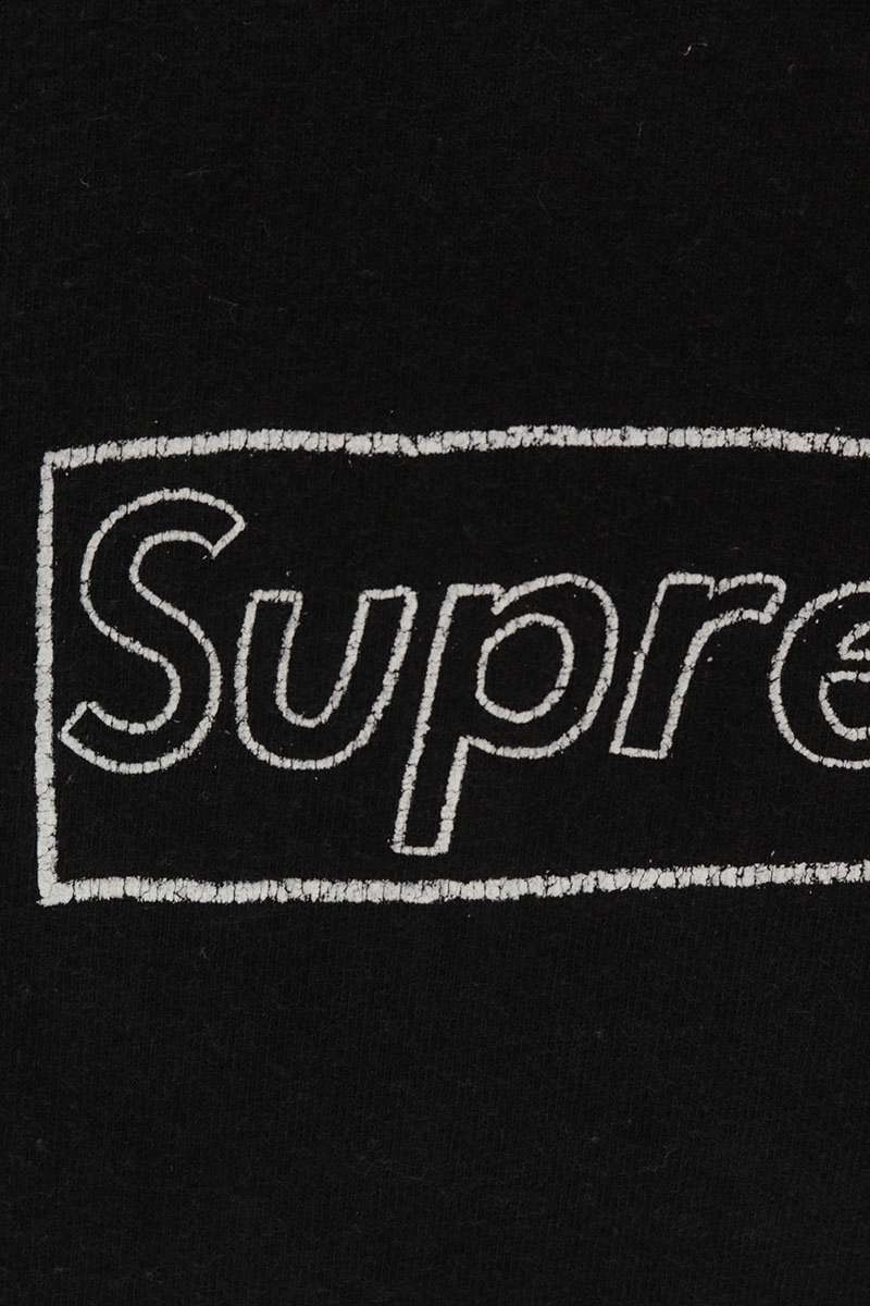 SUPREME Kaws Chalk Box Logo T-Shirt Black Cotton Size L