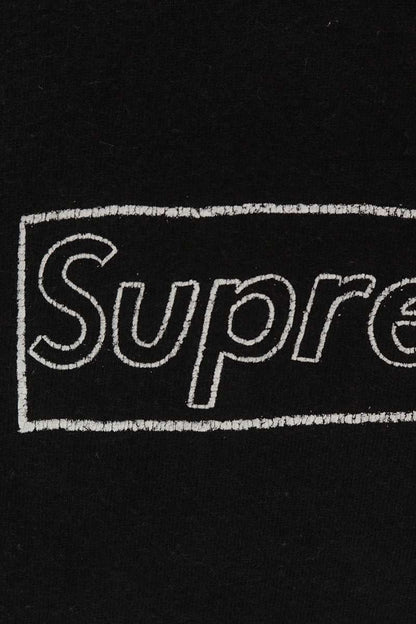 SUPREME Kaws Chalk Box Logo T-Shirt Black Cotton Size L
