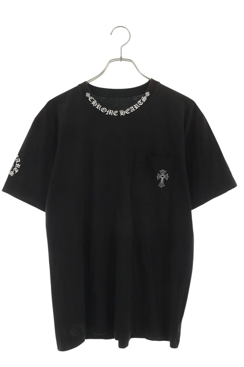 Chrome Hearts Neck Logo Back Cross T-Shirt Black Size L