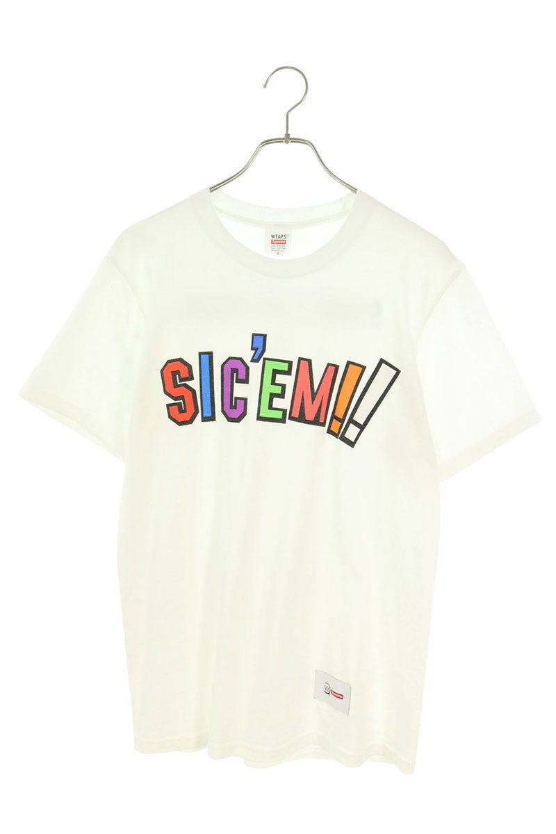 SUPREME x WTAPS Sic'em! Logo Print T-Shirt Size S