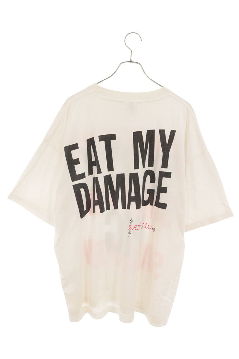 SAINT MICHAEL 25SS Dirty Pig T-Shirt White/Pink Size XXL