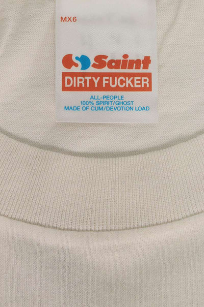 SAINT MICHAEL 25SS Dirty Pig T-Shirt White/Pink Size XXL