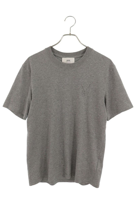 AMI Heart A Embossed Logo Crewneck T-Shirt Gray Size XS