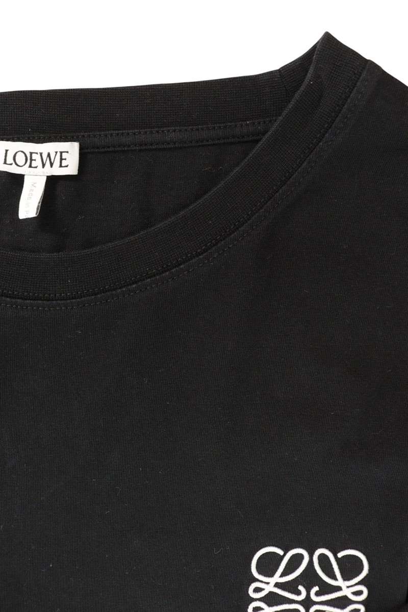 LOEWE Anagram Logo Embroidered T-Shirt Black Size XXL