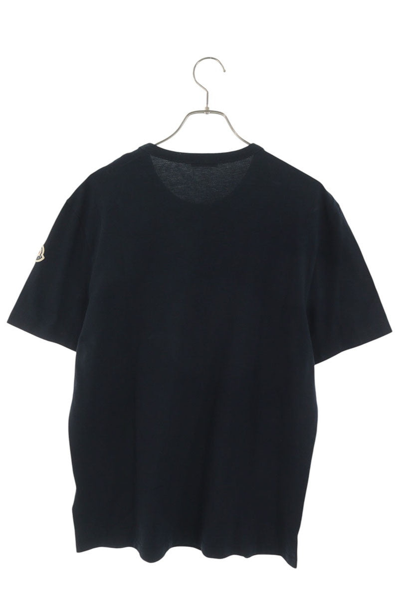 MONCLER Bear Logo Print T-Shirt Navy Size L