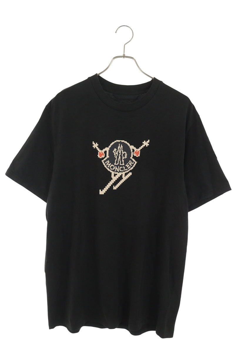 Moncler Genius Ski Pixel Logo Print T-Shirt Black Size XL
