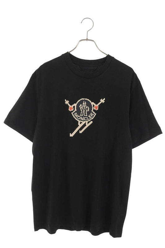 Moncler Genius Ski Pixel Logo Print T-Shirt Black Size XL