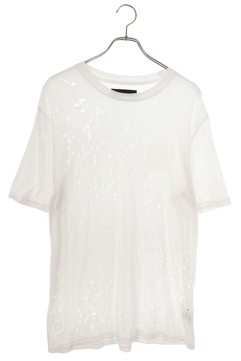 AMIRI MA Logo Shotgun Distressed T-Shirt White Size S