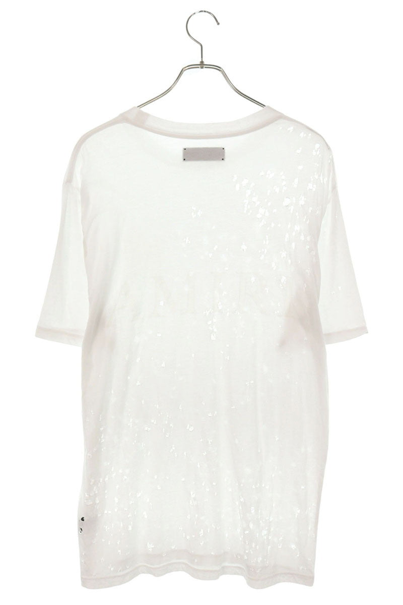 AMIRI MA Logo Shotgun Distressed T-Shirt White Size S