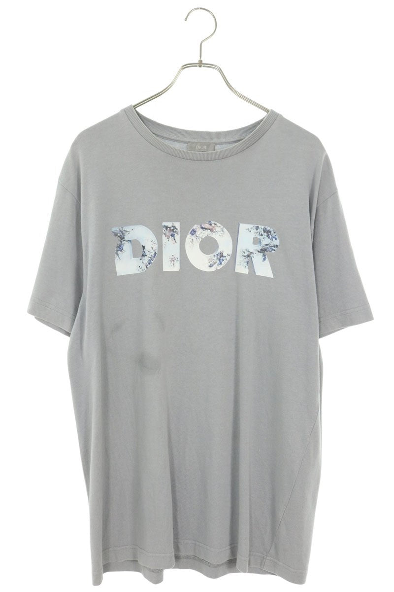 DIOR Blue Logo Print T-Shirt Size M