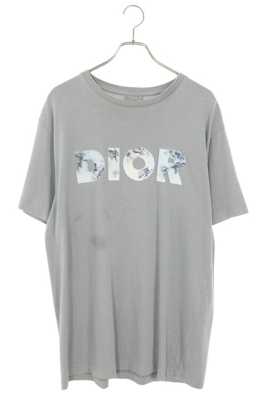 DIOR Blue Logo Print T-Shirt Size M