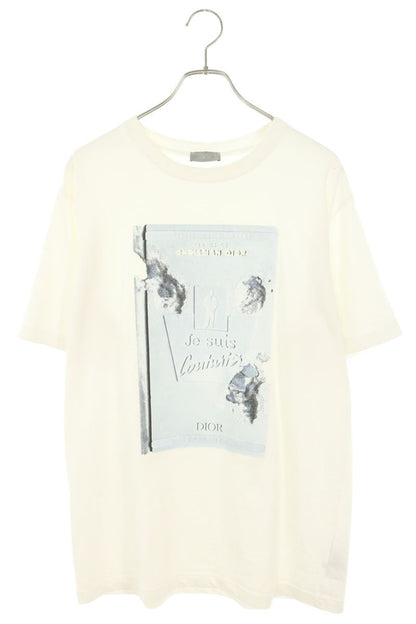 DIOR White Print T-Shirt Size L