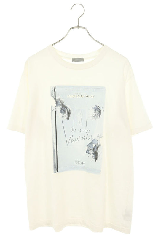 DIOR White Print T-Shirt Size L