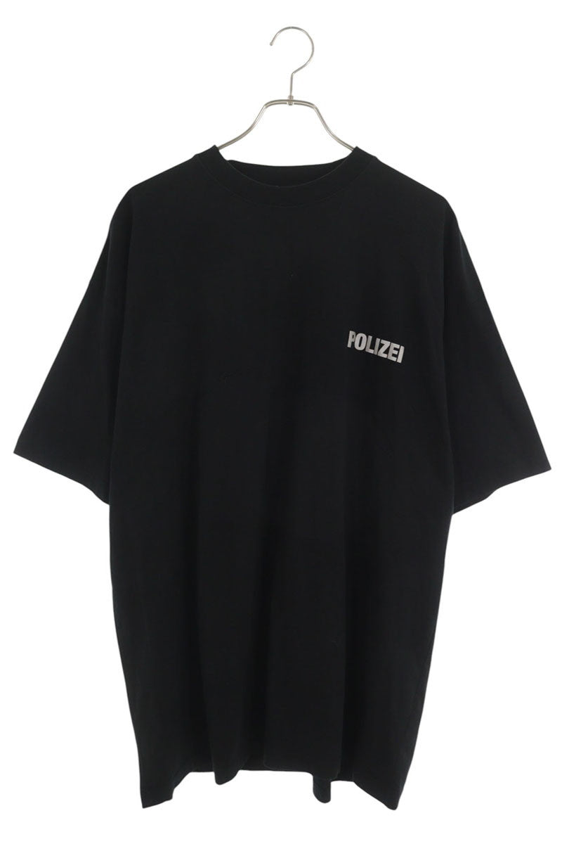 VETEMENTS POLIZEI Print T-Shirt Black Size S