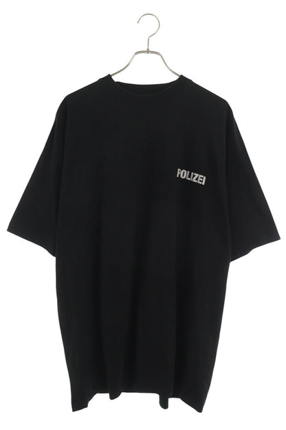 VETEMENTS POLIZEI Print T-Shirt Black Size S