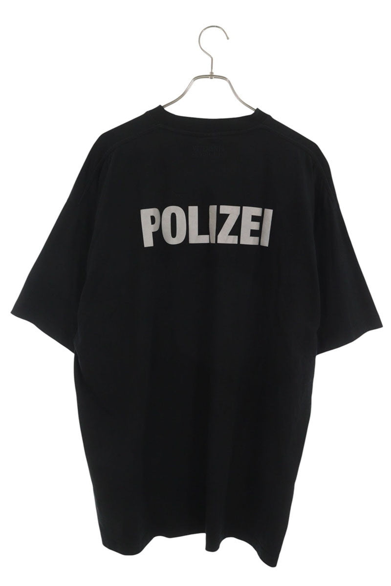 VETEMENTS POLIZEI Print T-Shirt Black Size S