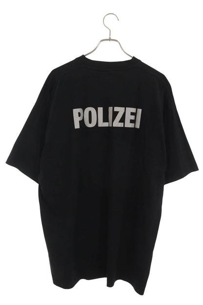 VETEMENTS POLIZEI Print T-Shirt Black Size S