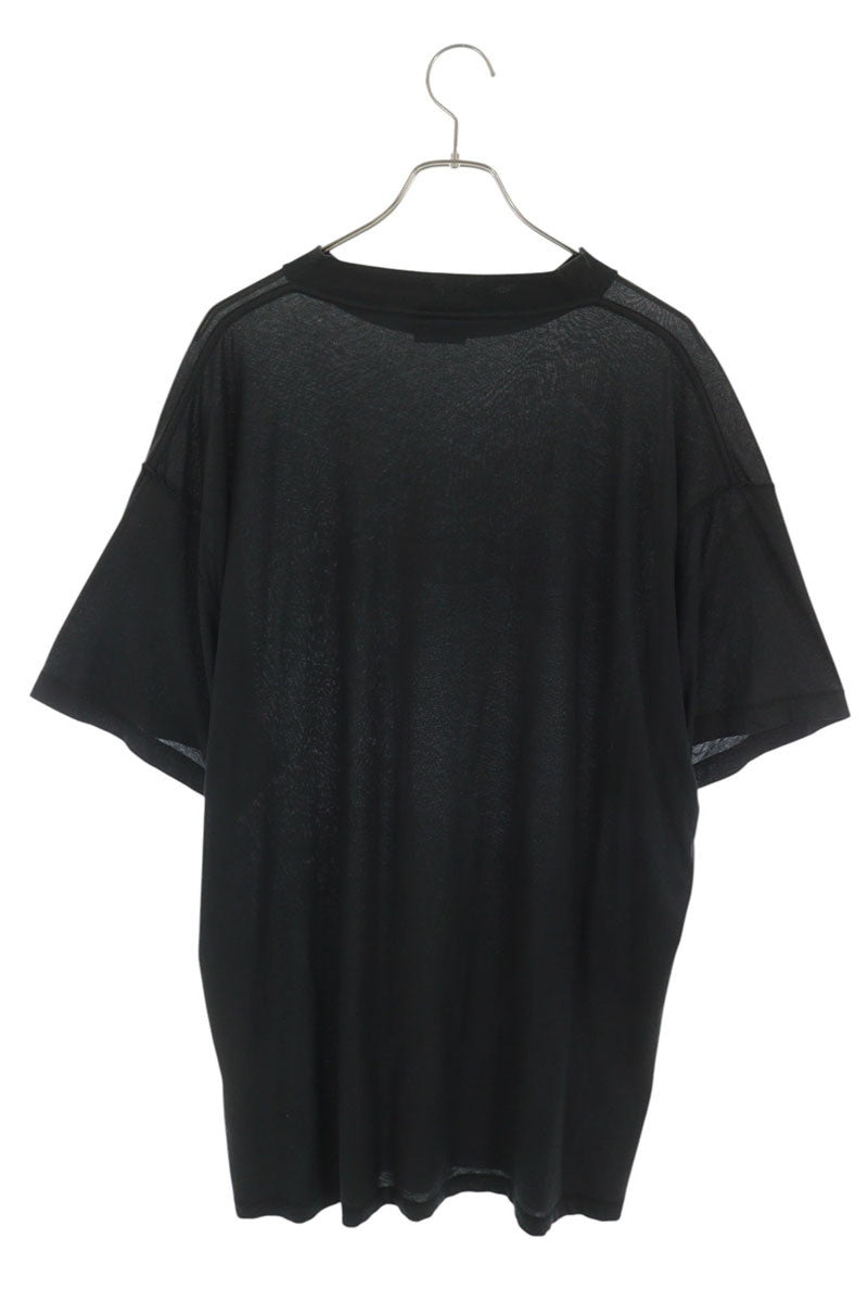 BALENCIAGA Inside Logo Print T-Shirt Black Cotton Size 1