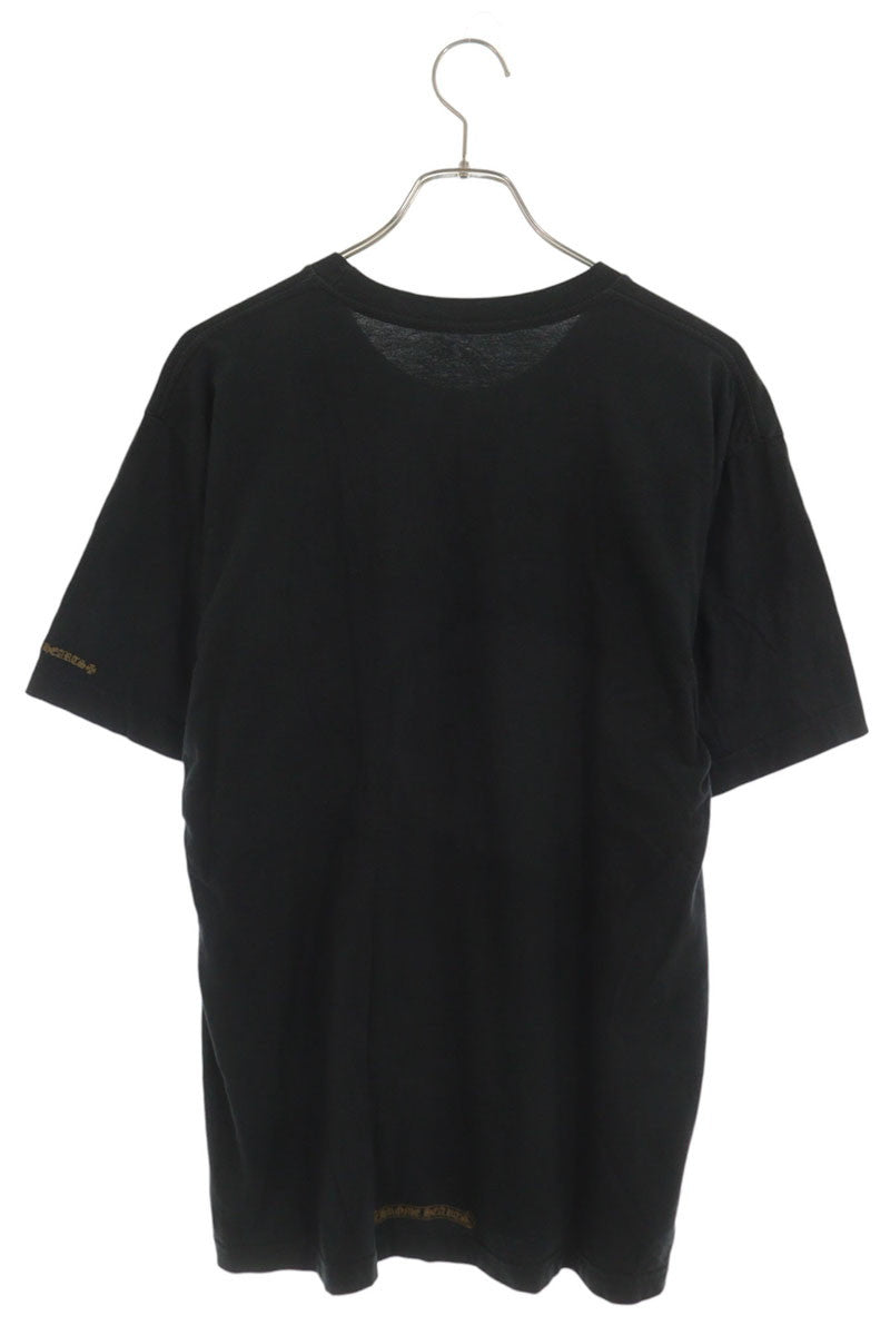 Chrome Hearts Neck Logo Print T-Shirt Gold Cotton Size L