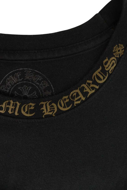 Chrome Hearts Neck Logo Print T-Shirt Gold Cotton Size L