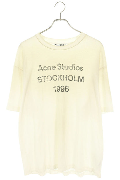 ACNE STUDIOS White Spray Logo T-Shirt Cotton/Linen Size M