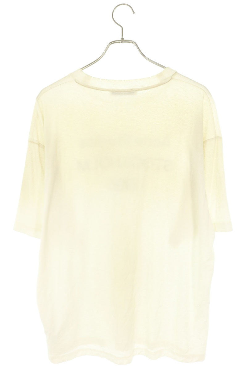 ACNE STUDIOS White Spray Logo T-Shirt Cotton/Linen Size M