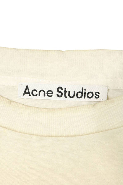 ACNE STUDIOS White Spray Logo T-Shirt Cotton/Linen Size M
