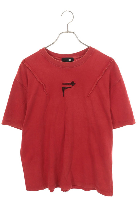 THUG CLUB Logo Embroidered T-Shirt Red Size 2