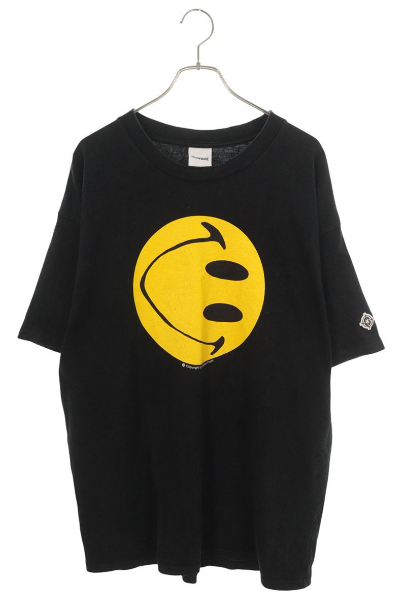 READYMADE Cotton Smile Print T-Shirt Black Size XXL