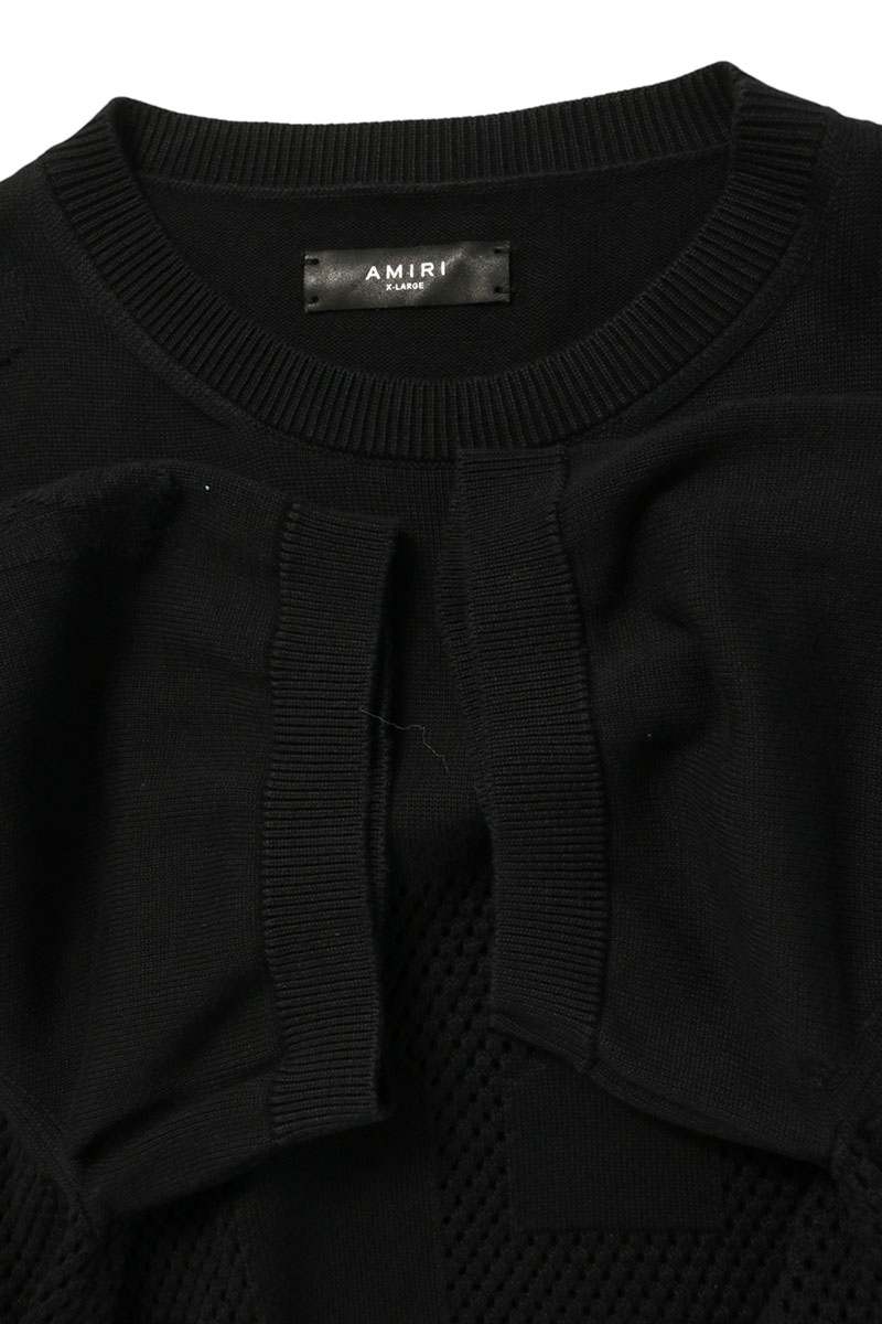 AMIRI Black Back Logo Knit T-Shirt Size XL