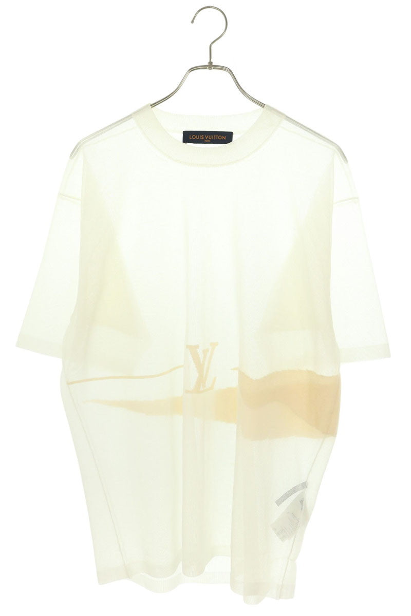 LOUISVUITTON 19SS White LV Logo Mesh T-Shirt Size XL