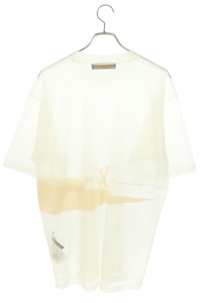 LOUISVUITTON 19SS White LV Logo Mesh T-Shirt Size XL