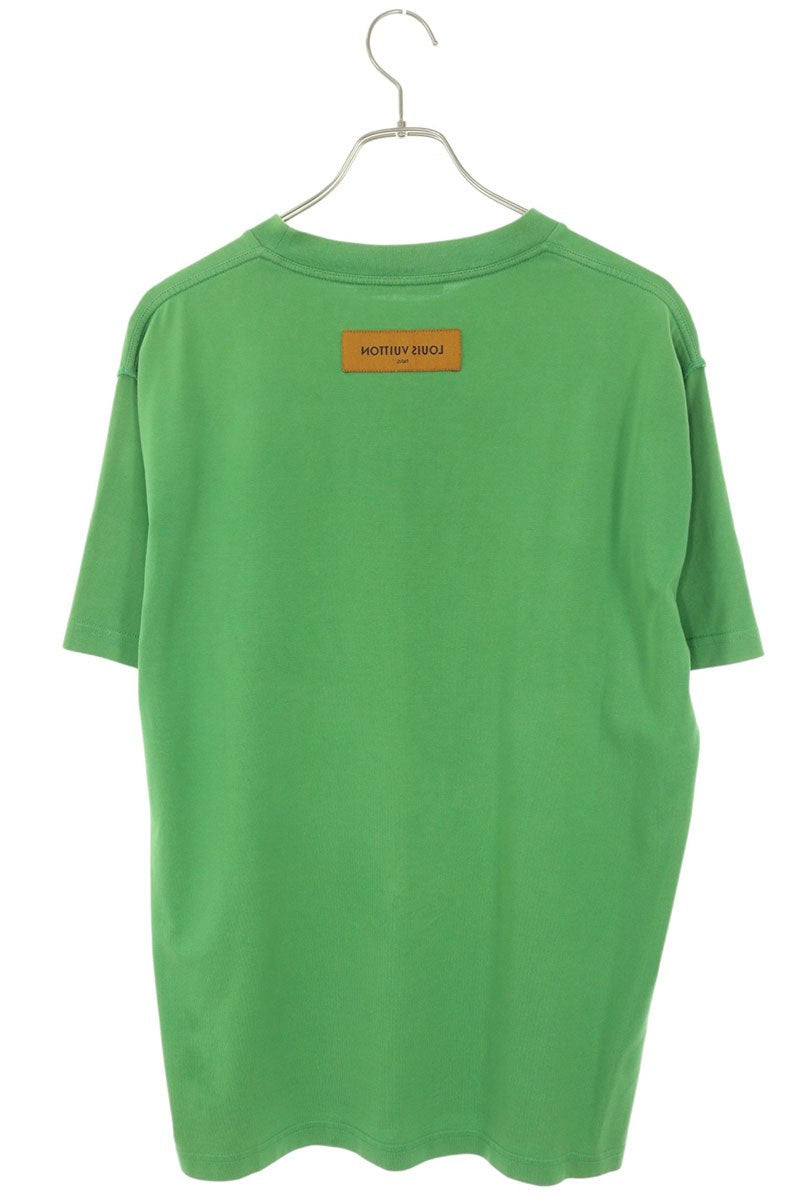 LOUISVUITTON Green Embossed Inside-Out Cotton T-Shirt Size L