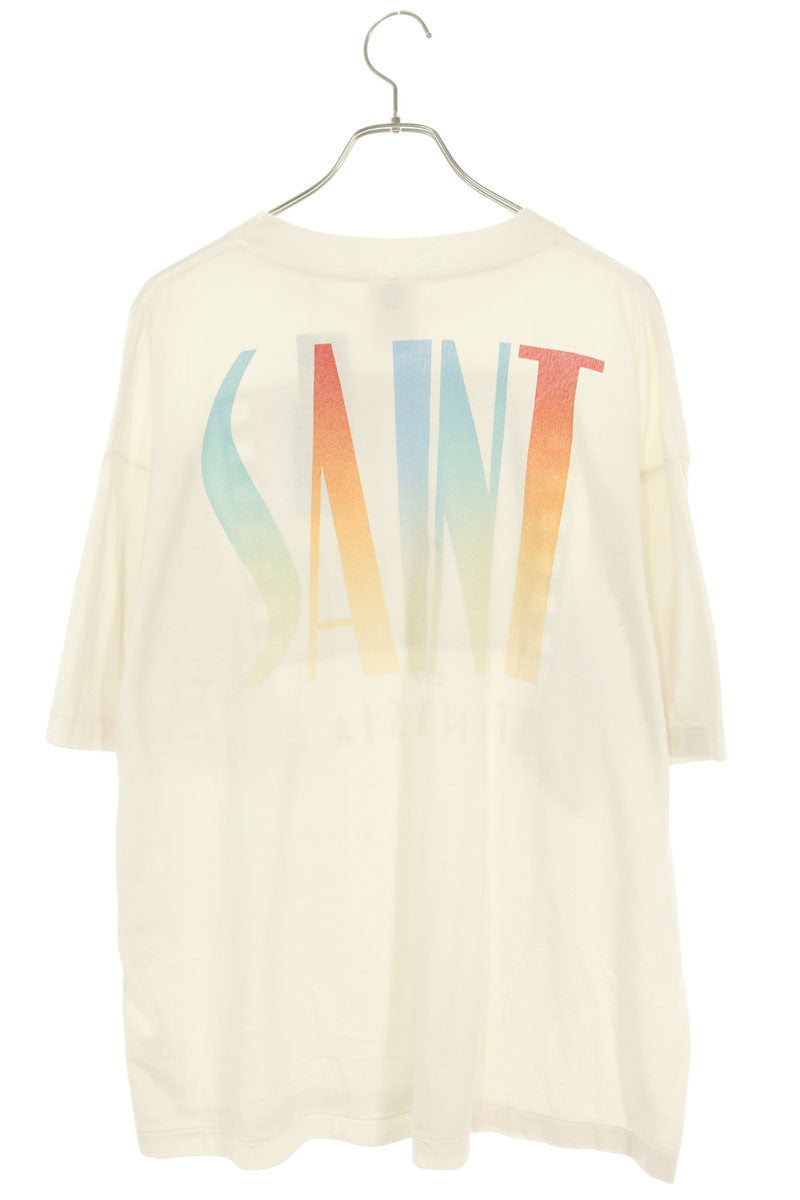 SAINT MICHAEL White Character Print Cotton T-Shirt Size XL