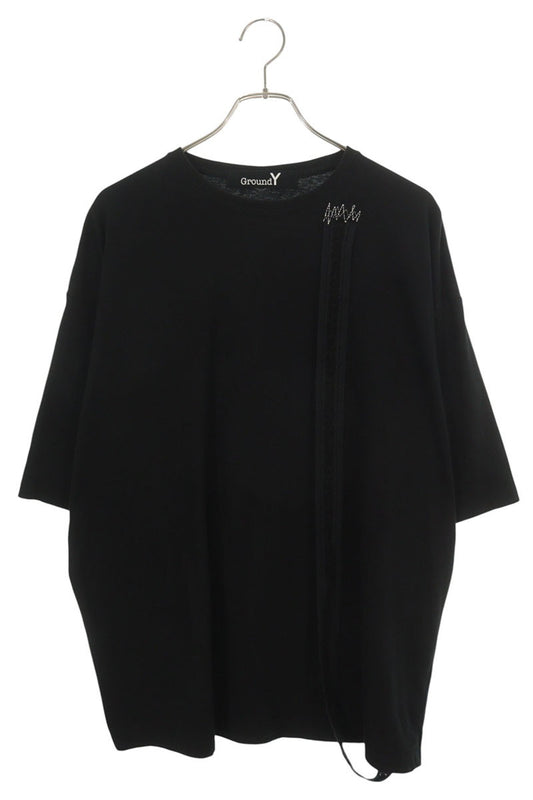 GroundY Tape Design Cotton T-Shirt Black Size 4