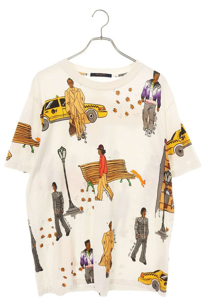 LOUISVUITTON 19AW White New Walkers Cotton T-Shirt Size XL