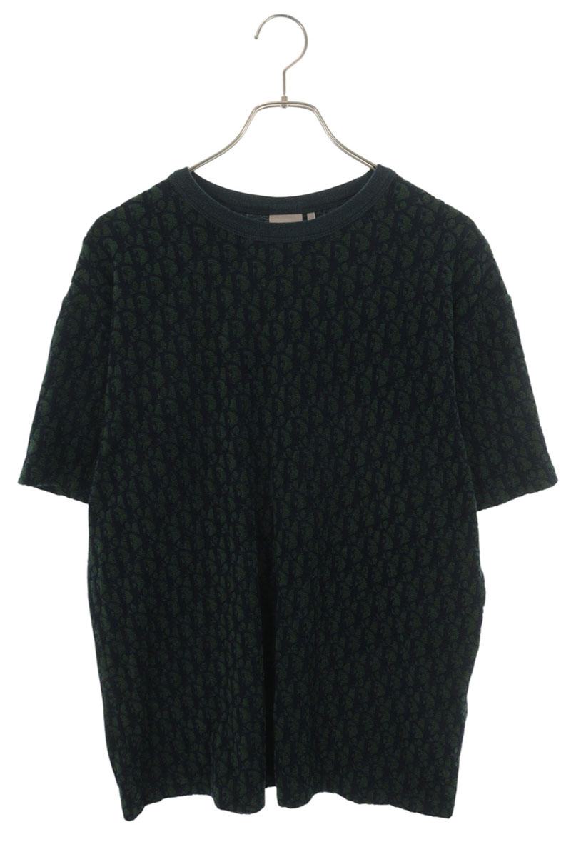 DIOR Green Terry Cloth Oblique T-Shirt Size S