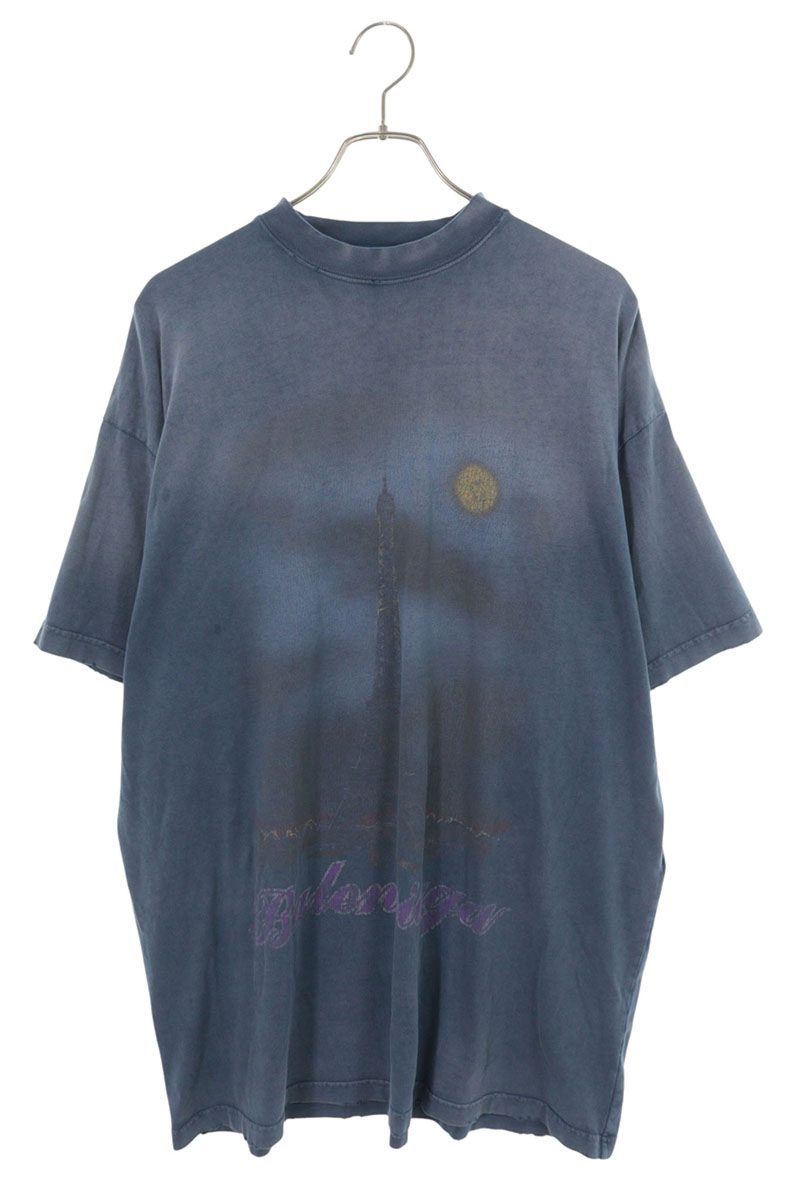 BALENCIAGA Blue Pali Moon Oversized T-Shirt Size 2