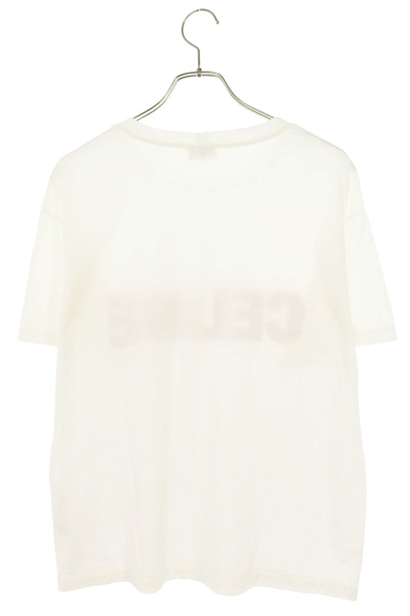 CELINE Multi Cracked Logo Studs Print T-Shirt Size XS