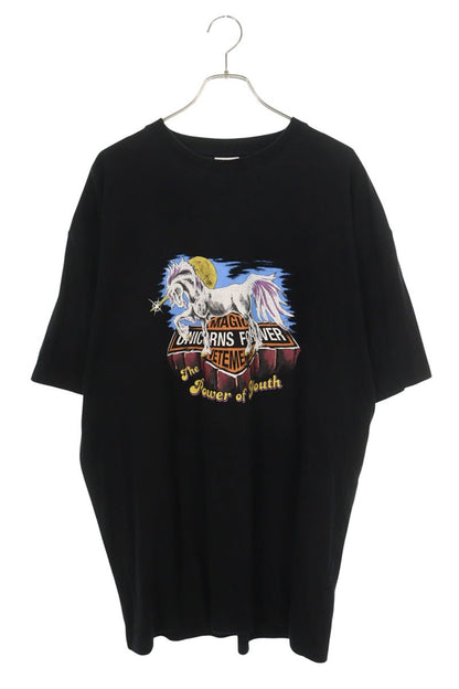 VETEMENTS Unicorn Print T-Shirt Black Size M