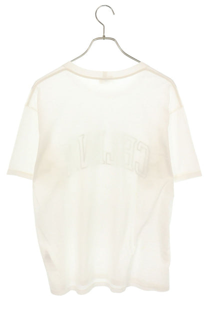 CELINE Cracked Logo Print T-Shirt White Size S