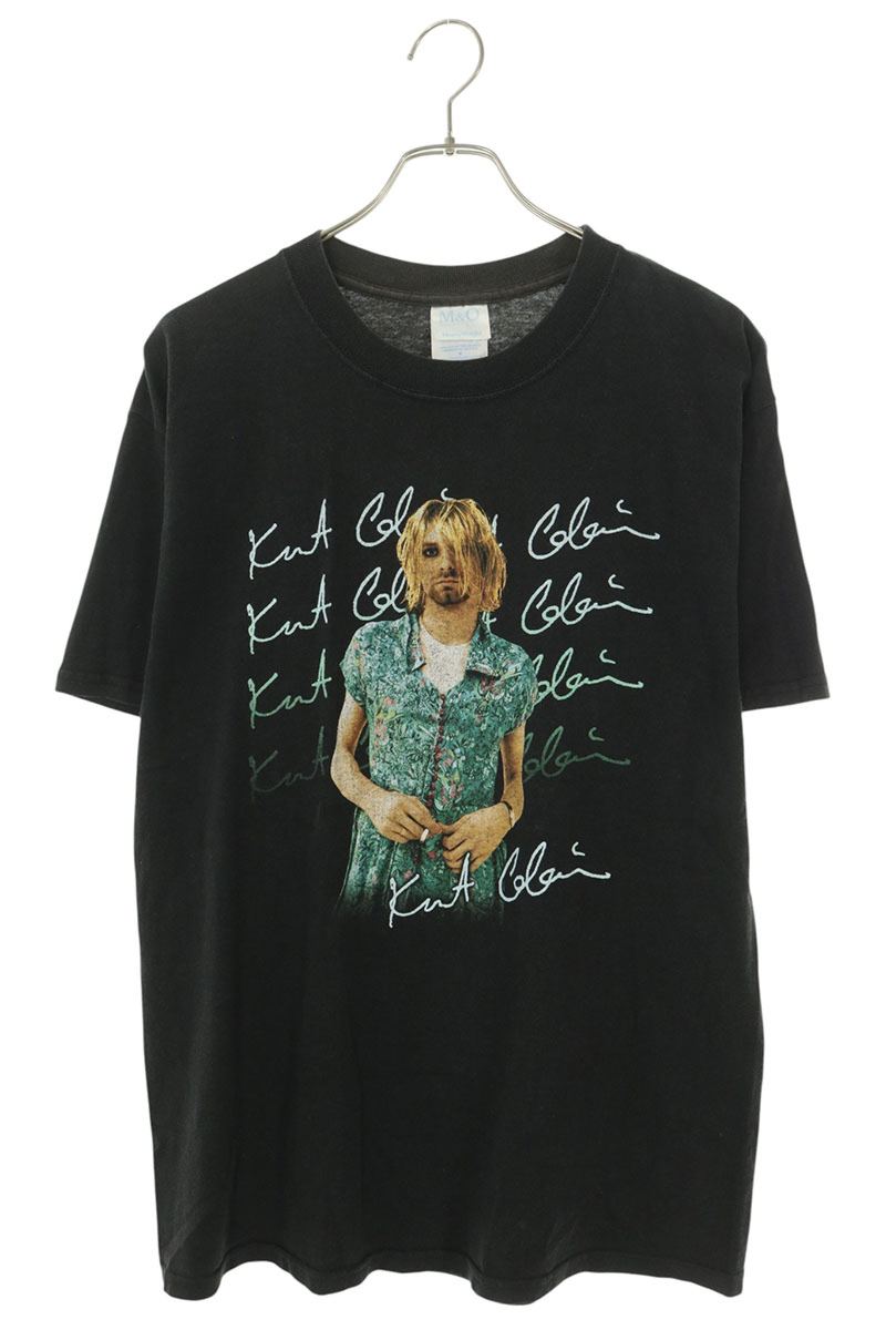 VINTAGE Nirvana Kurt Print T-Shirt Black Size M