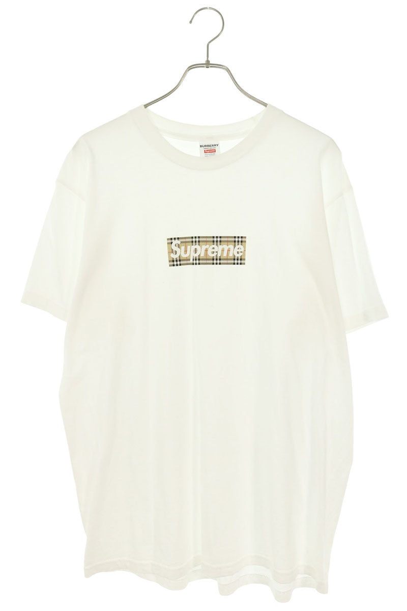 SUPREME 22SS Burberry Box Logo T-Shirt White Size L