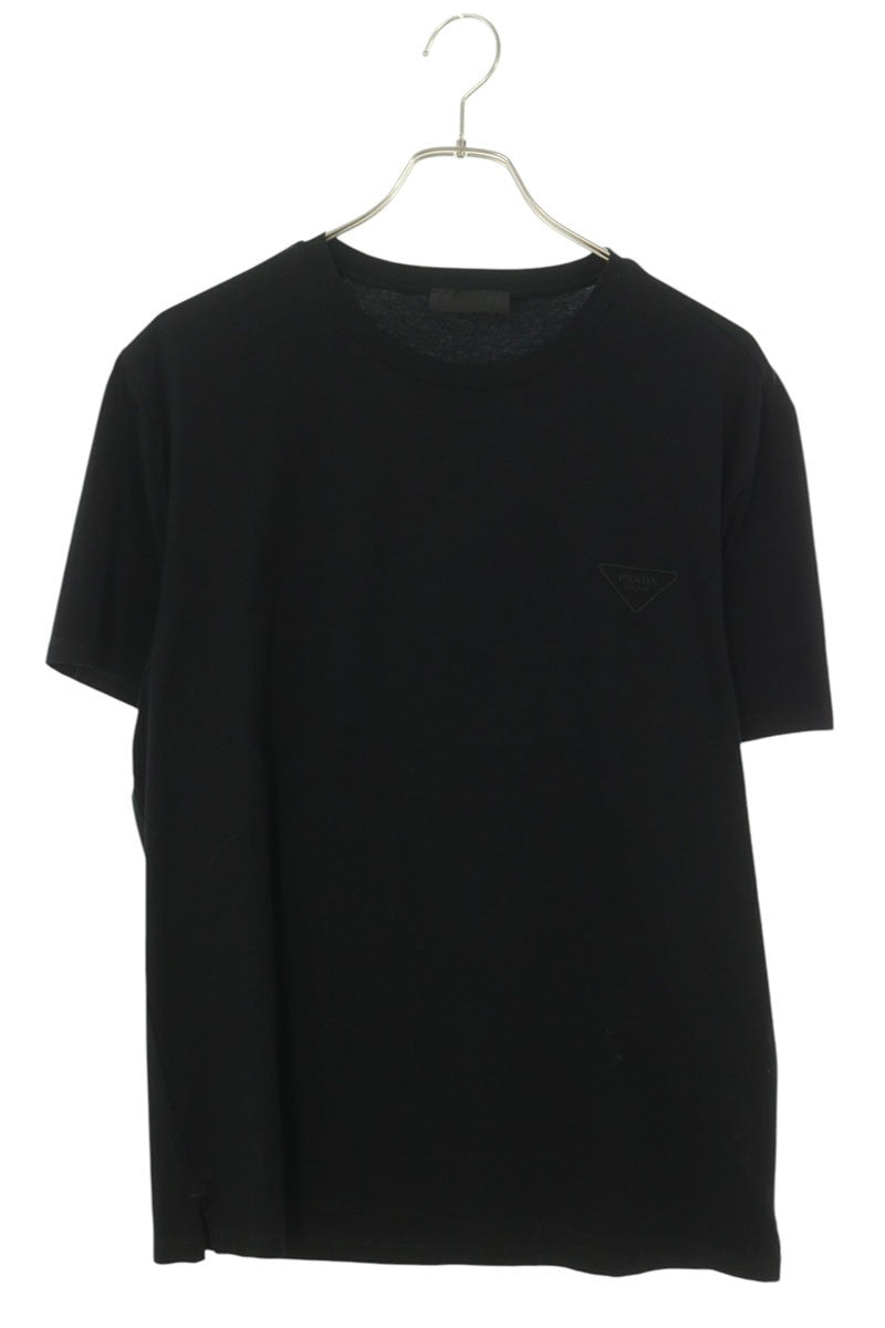 PRADA Triangle Logo Embroidered T-Shirt Black Size XL