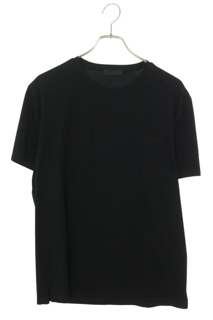 PRADA Triangle Logo Embroidered T-Shirt Black Size XL