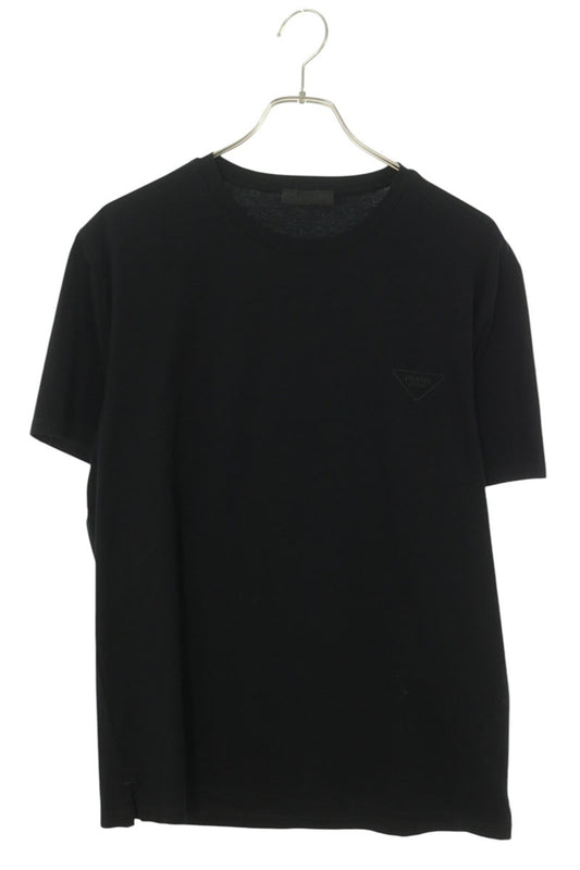PRADA Triangle Logo Embroidered T-Shirt Black Size XL